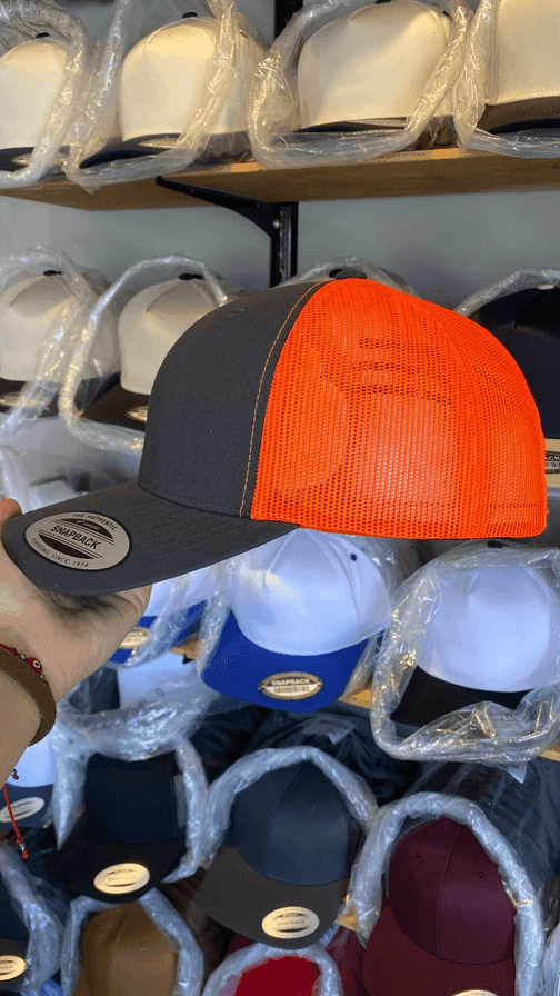 Flexfit Yupoong 6606 - Charcoal/Naranja