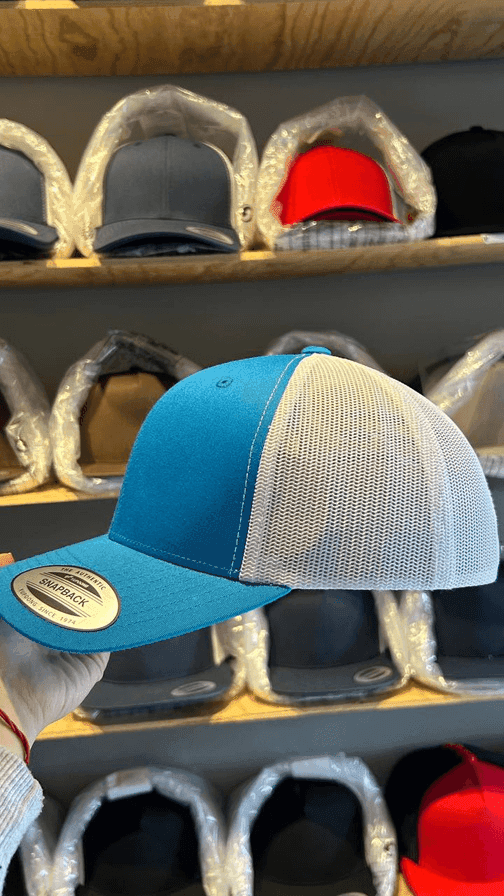 Flexfit Yupoong 6606 - Aqua/Blanco