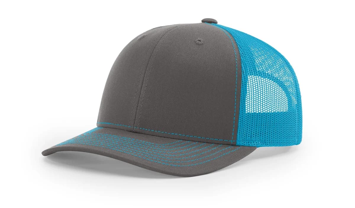 Richardson 112 - Charcoal/Neon Blue