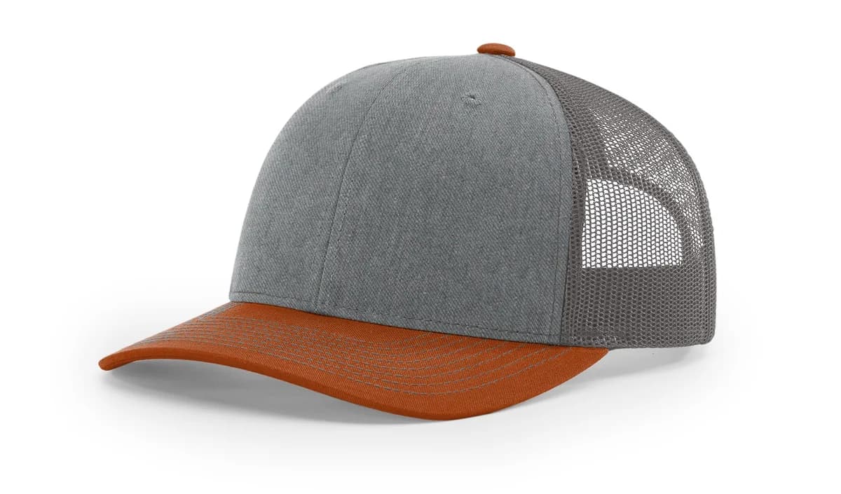 Richardson 112 - Heather Grey/Charcoal/Dark Orange