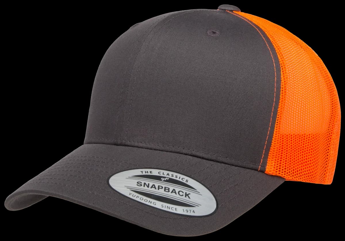 Flexfit 6606T - Charcoal / Neon Orange