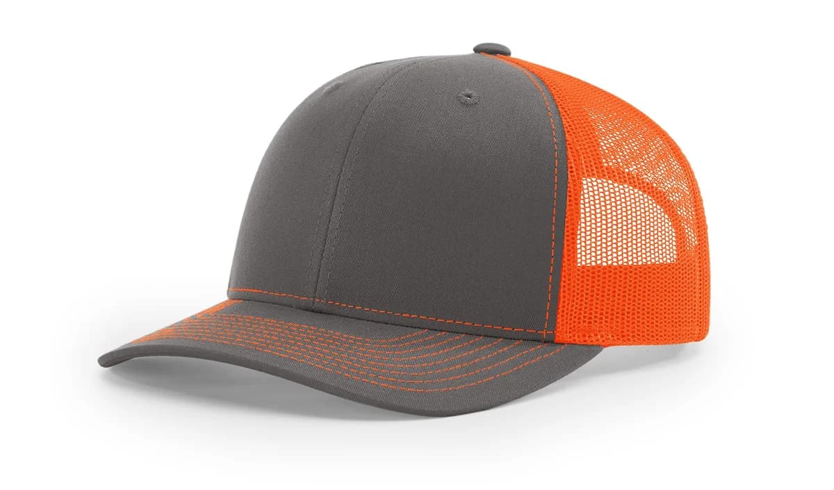 Richardson 112 - Charcoal/Neon Orange