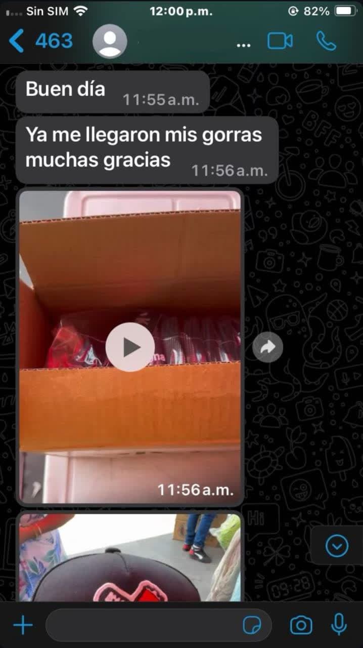 Referencia de cliente — comentario real recibido por WhatsApp