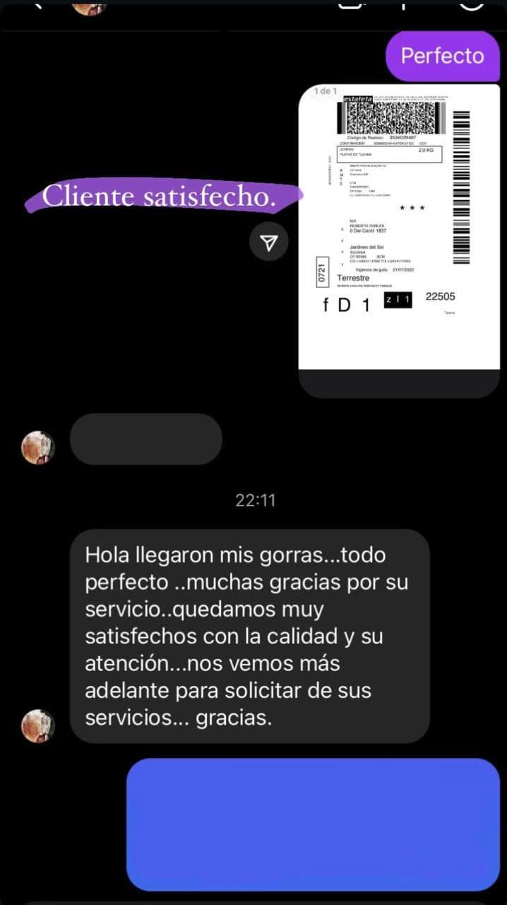 Referencia de cliente — comentario real recibido por WhatsApp