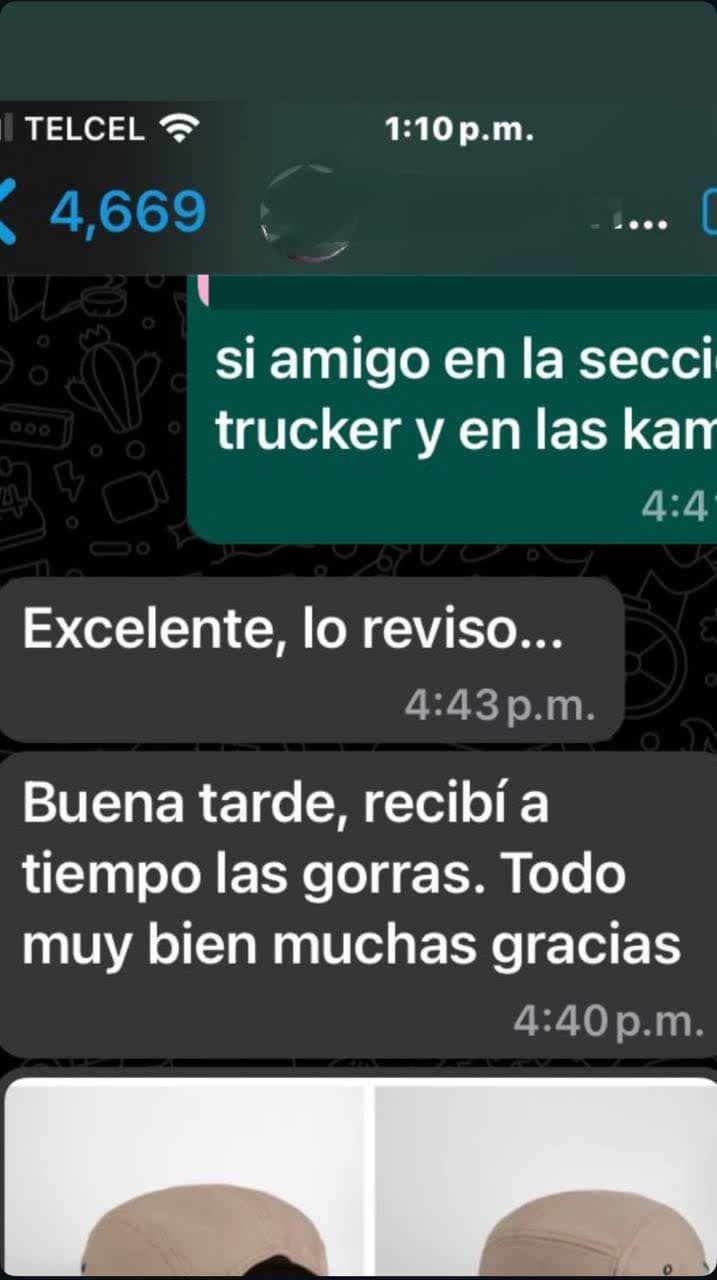 Referencia de cliente — comentario real recibido por WhatsApp