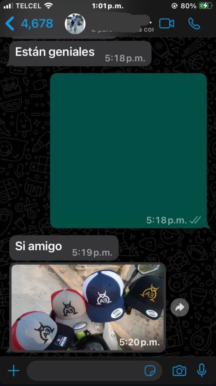 Referencia de cliente — comentario real recibido por WhatsApp