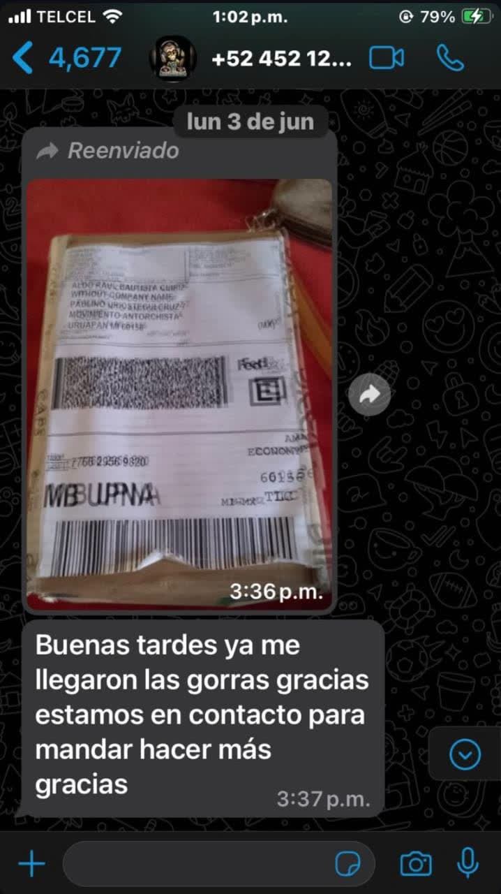 Referencia de cliente — comentario real recibido por WhatsApp