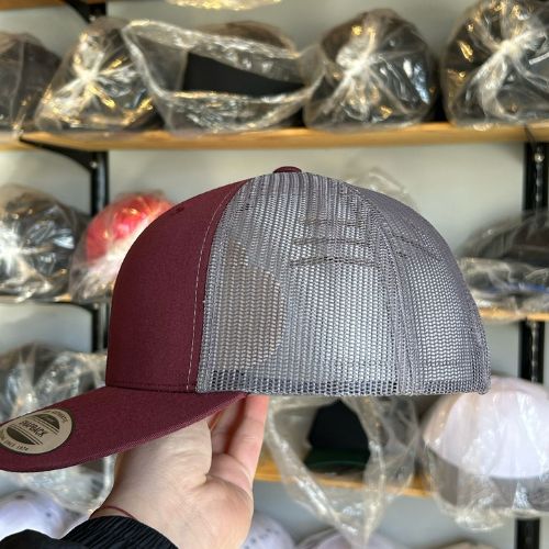 Yupoong 6606 Maroon / Grey