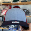 Richardson 112 Heather Grey/Cardinal/Navy