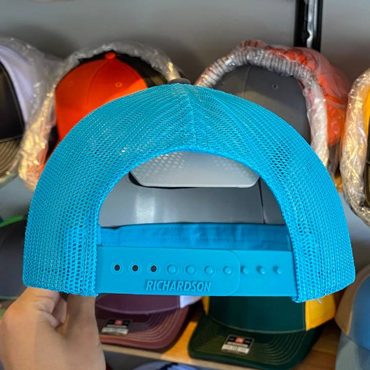 Richardson 112 Charcoal/Neon Blue