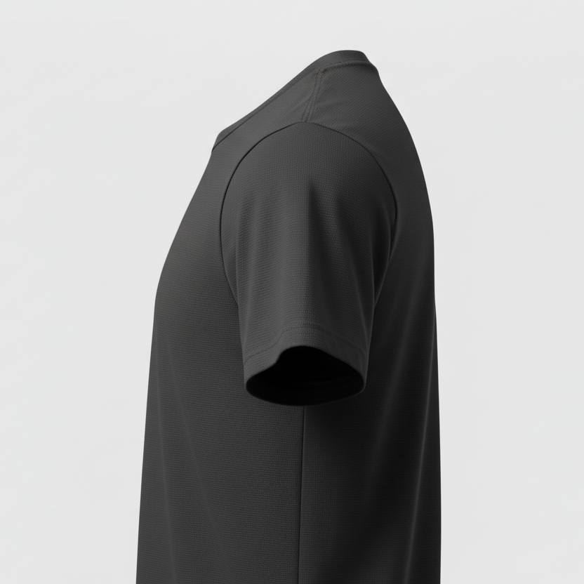 Playera Cuello Redondo Manga Corta  · 100% Algodón · Carbon