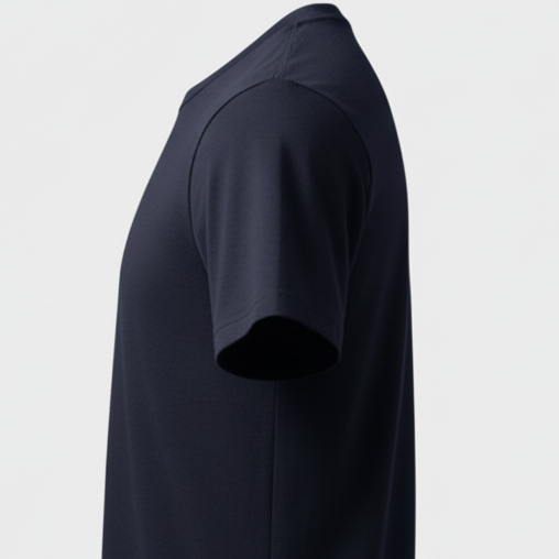 Playera Cuello Redondo Manga Corta  · 100% Algodón · Marino