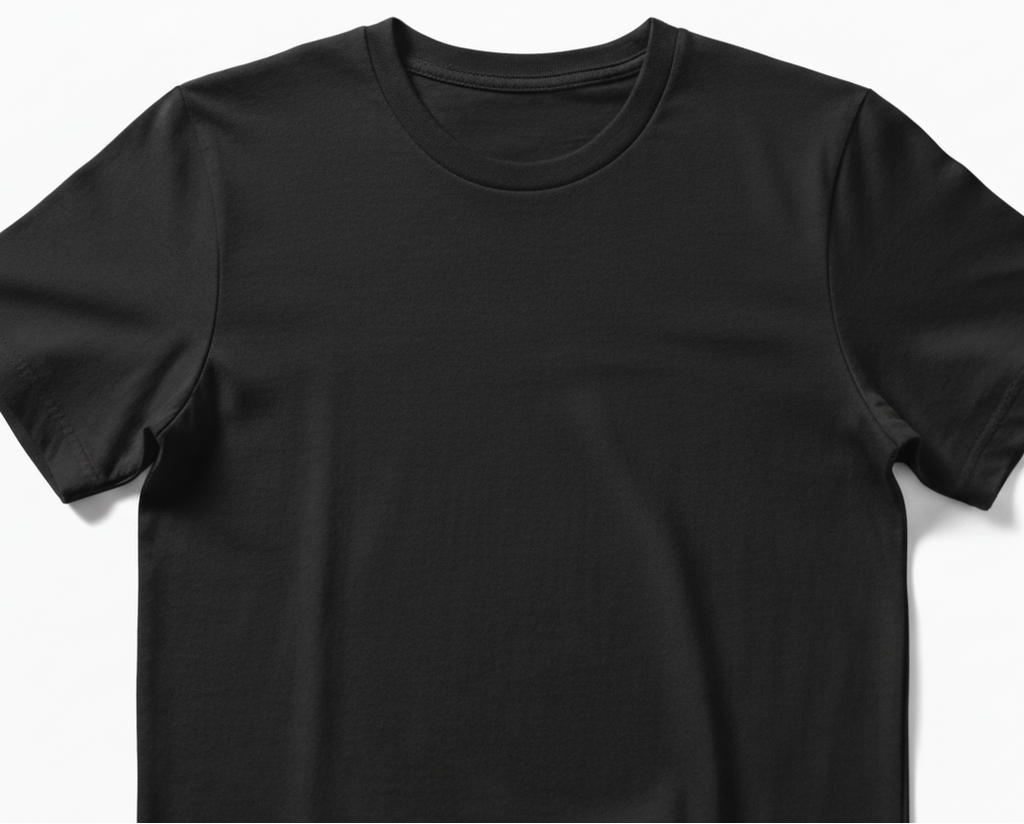 Playera Cuello Redondo Manga Corta  · 100% Algodón · Negro