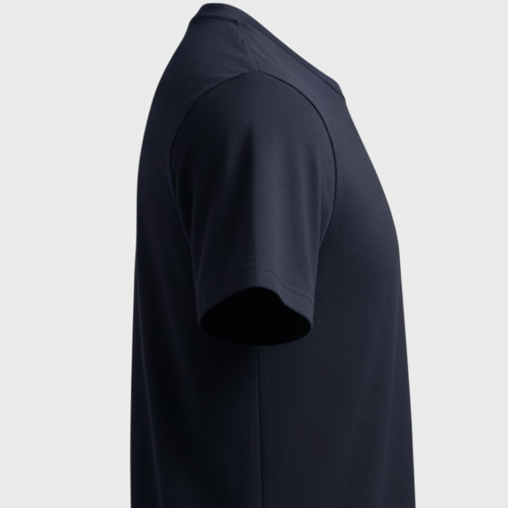 Playera Cuello Redondo Manga Corta  · 100% Algodón · Marino